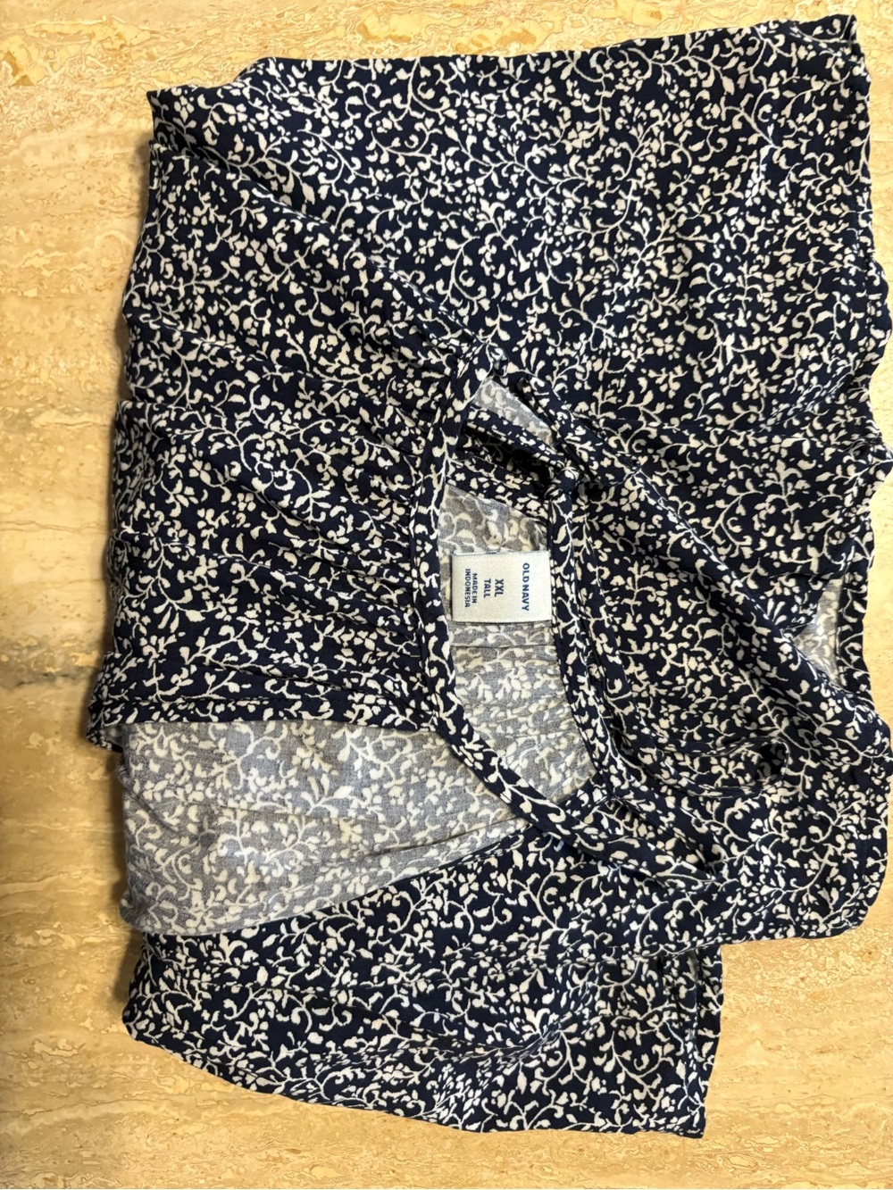 Old Navy Floral High-Neck Halter Cami Top | XXL Tall | Navy Blue & White - Picture 8 of 8